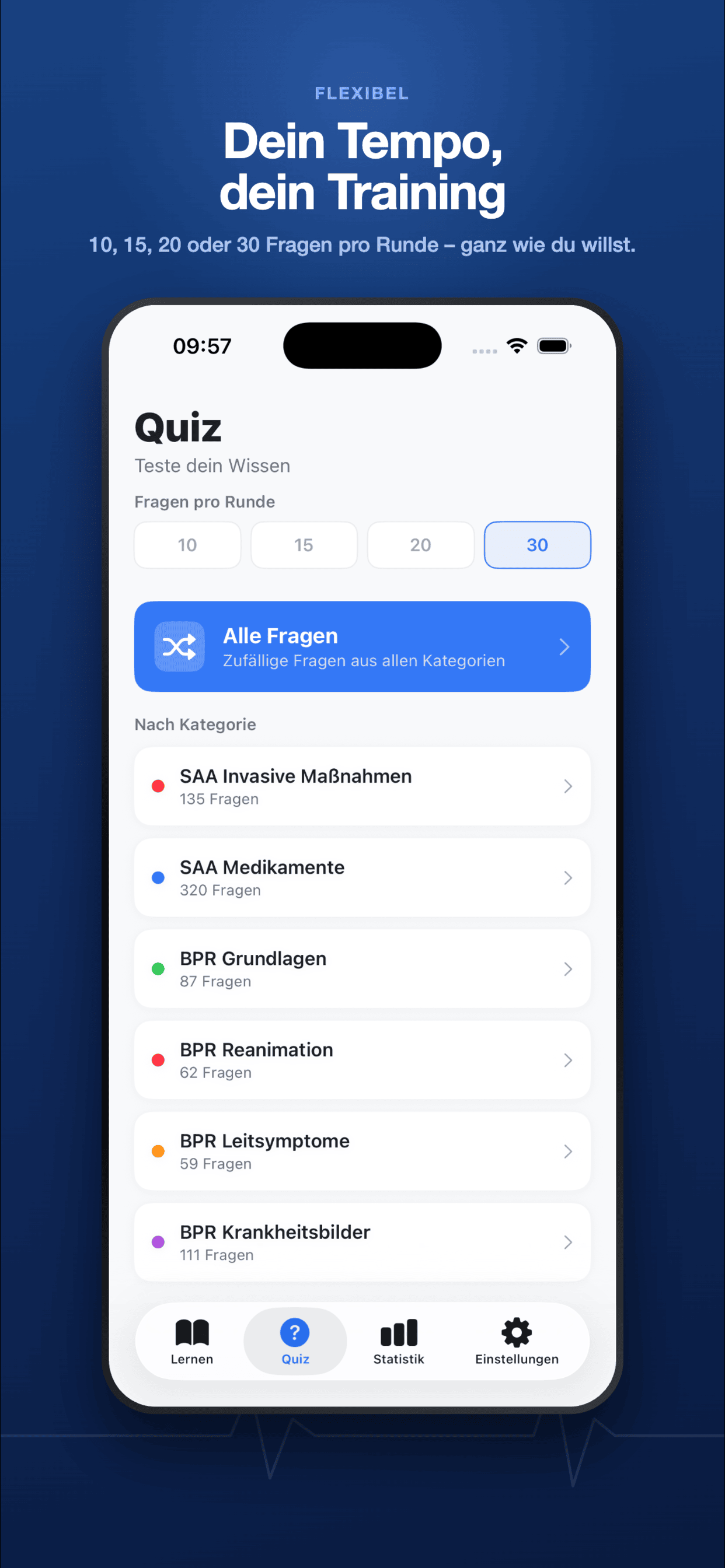 SAA & BPR Trainer — Lerntempo